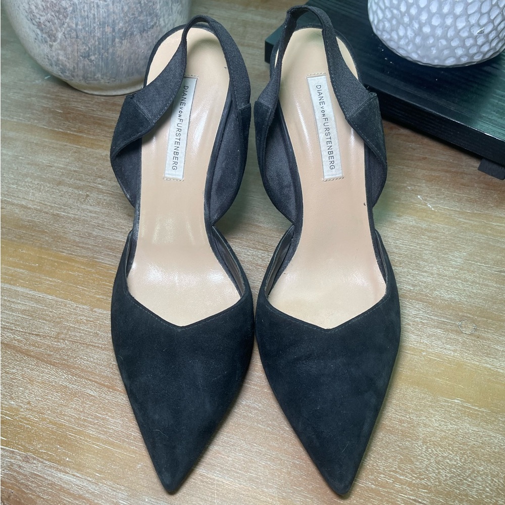 DIANE VON FURSTENBERG | Blaire 100mm Suede Slingback Pump